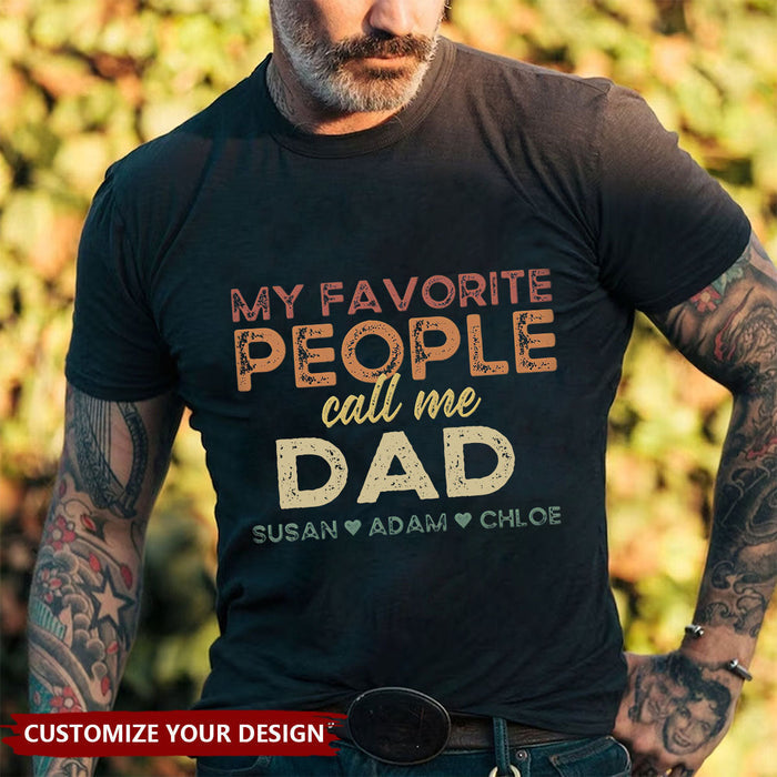 Personalized Grandpa Shirt With Grandkids Names, Custom Grandpa Dad Gift