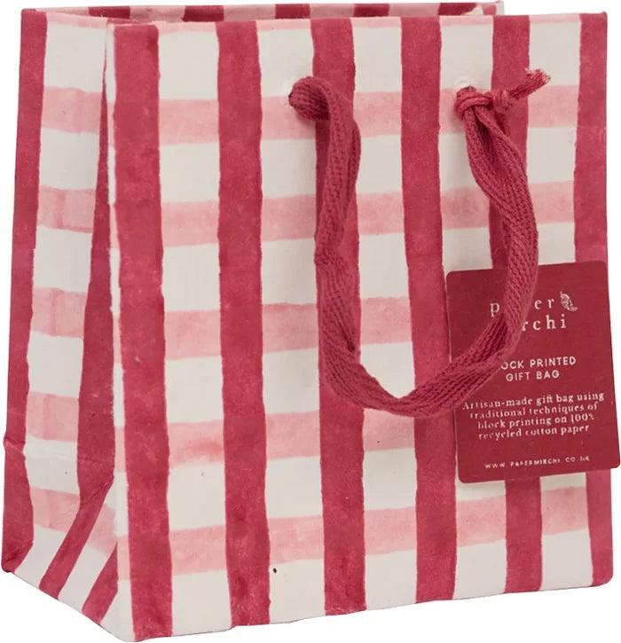 Pink Gingham Gift Bag