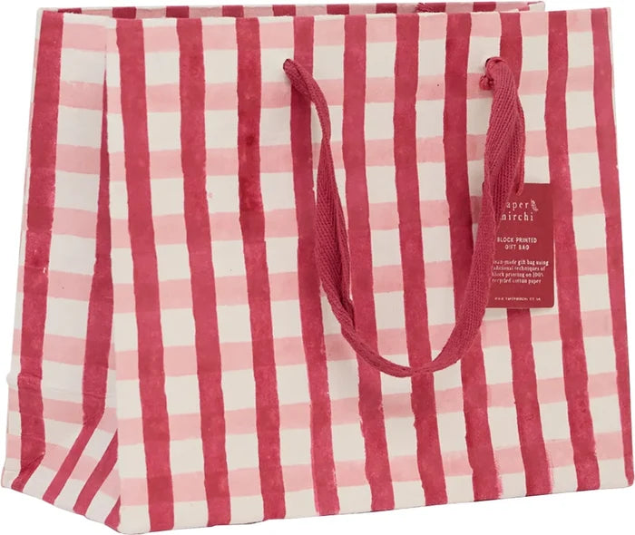 Pink Gingham Gift Bag
