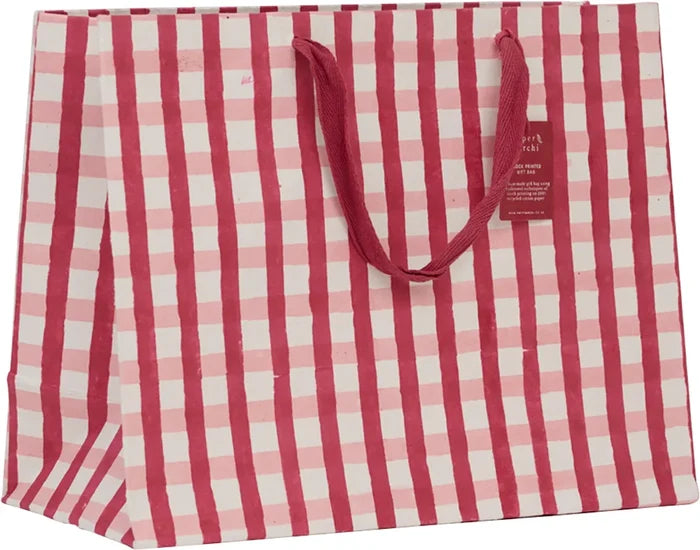 Pink Gingham Gift Bag