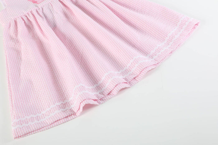 Pink Seersucker Pom Pom Flipflops Dress - Premium  from Lil Cactus - Just $26.95! Shop now at Pat's Monograms