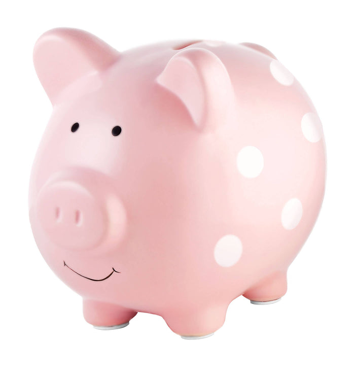 Polka Dot Piggy Bank - Premium Gifts from Pearhead - Just $21.95! Shop now at Pat's Monograms