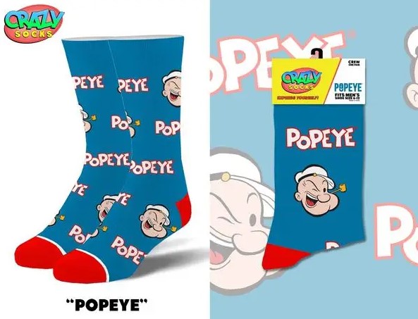 Popeye Crew Socks - Premium Socks from Crazy Socks - Just $8! Shop now at Pat's Monograms