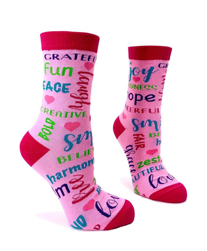 Positivity Words Women's Crew Socks - Premium socks from Fabdaz - Just $12.95! Shop now at Pat's Monograms