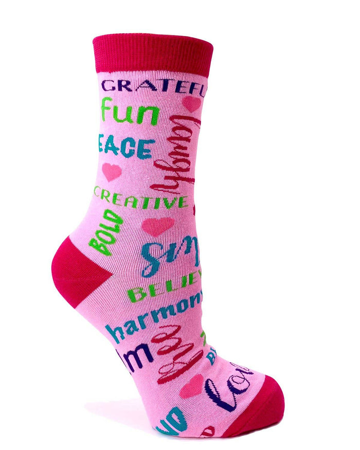 Positivity Words Women's Crew Socks - Premium socks from Fabdaz - Just $12.95! Shop now at Pat's Monograms