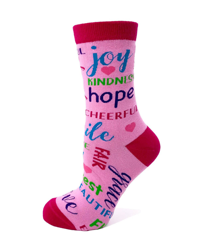 Positivity Words Women's Crew Socks - Premium socks from Fabdaz - Just $12.95! Shop now at Pat's Monograms