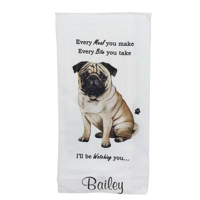 Pug Kitchen Towel - Premium Kitchen Towels from E&S Pets - Just $10.95! Shop now at Pat's Monograms