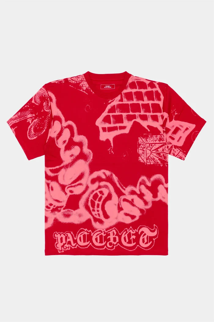 Rassvet Men Spray T-Shirt Knit - Dark Red