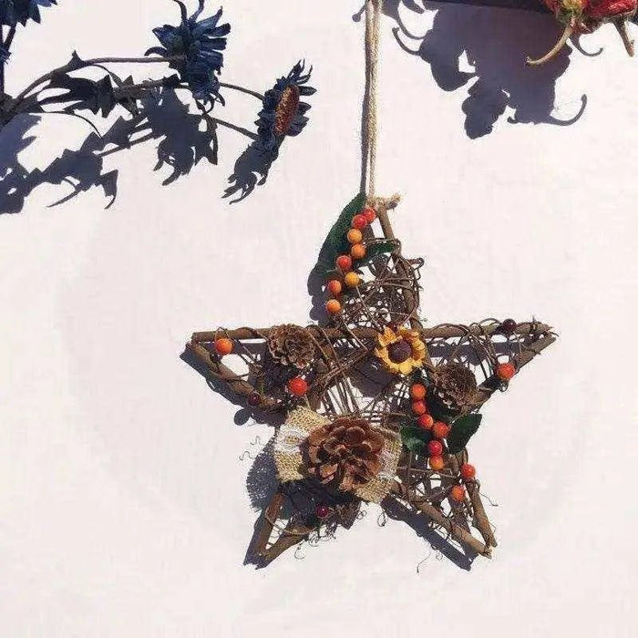 Rattan star wreaths Christmas decoration unfinished wreath natural wood