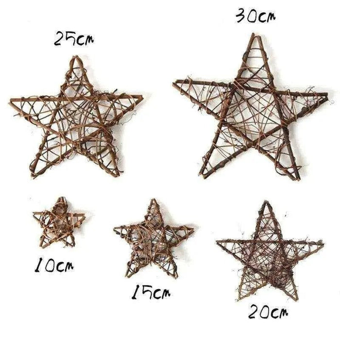 Rattan star wreaths Christmas decoration unfinished wreath natural wood