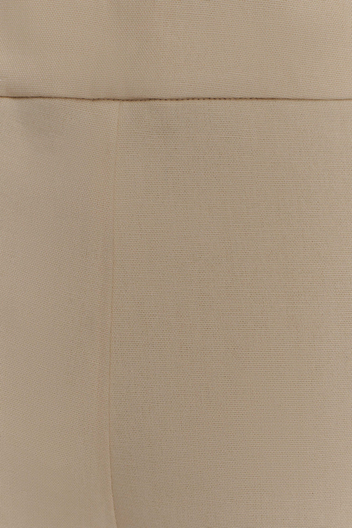 Raya Mid Rise Wide Leg Linen Pant - Natural Beige