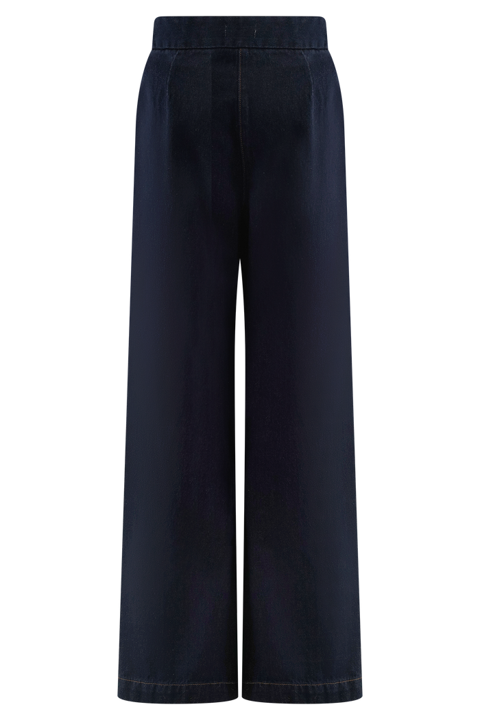 Rayne Wide Leg Denim Jeans - Indigo Blue