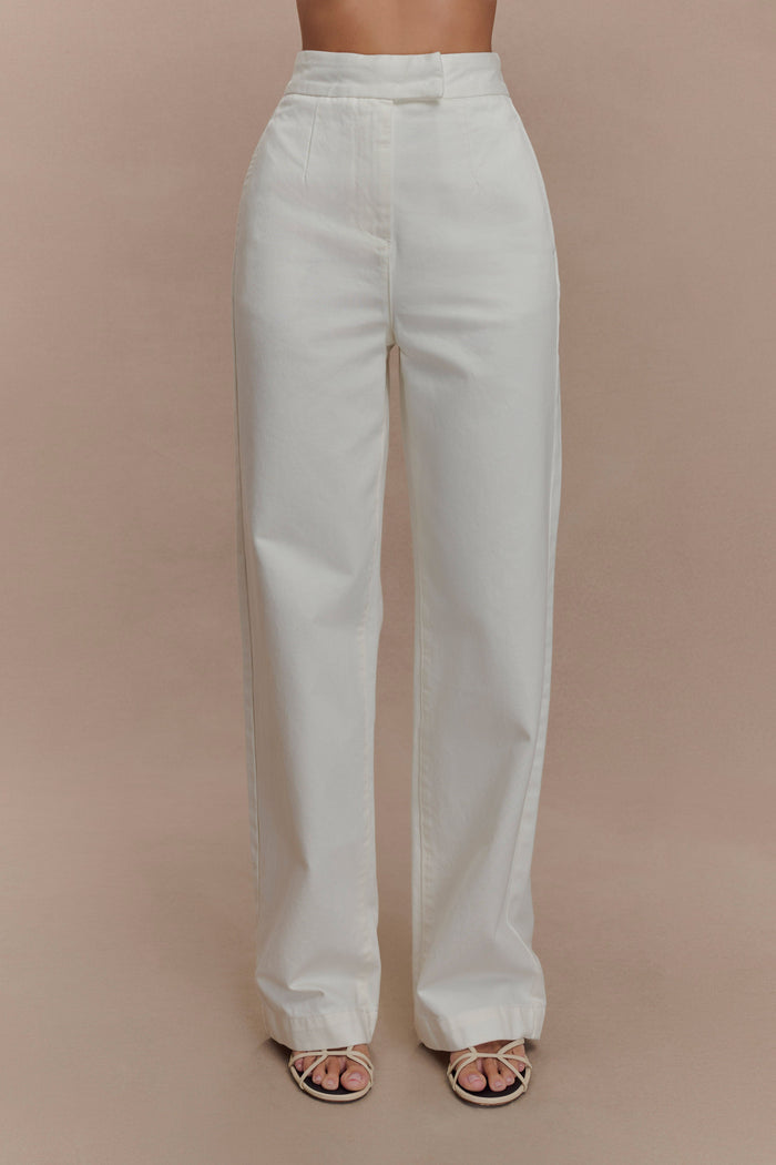 Rayne Wide Leg Denim Jeans - White