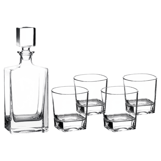 Rectangle Glass Decanter Set with 4 Glasses - 810ml add Laser Engraving - Premium barware from JDS - Just $49.95! Shop now at Pat's Monograms