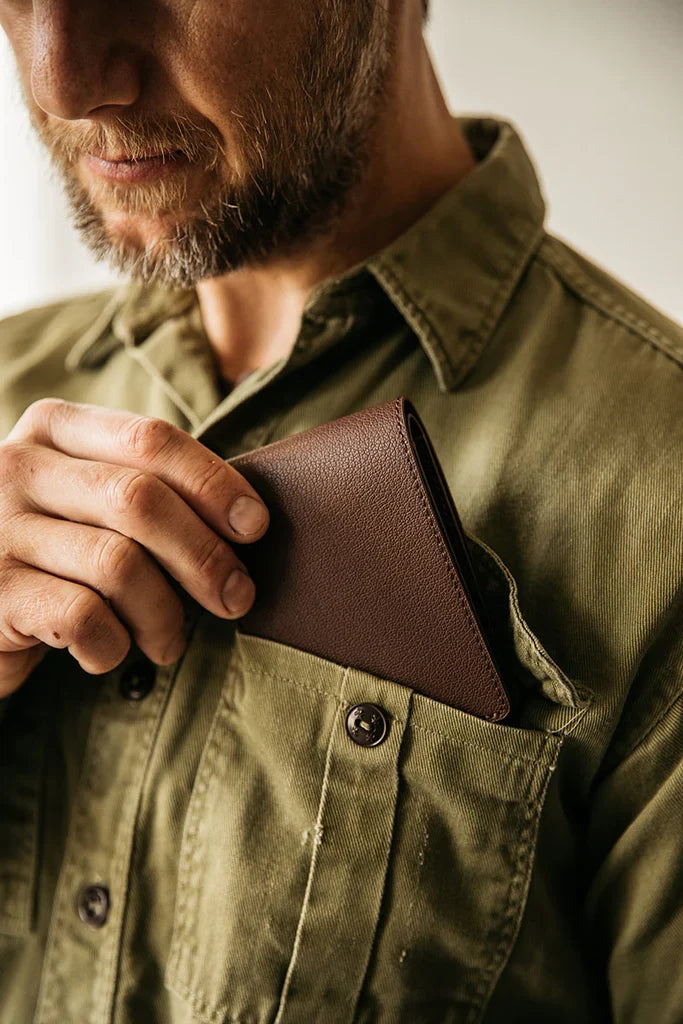Recycled Leather Utility Bifold - Cognac
