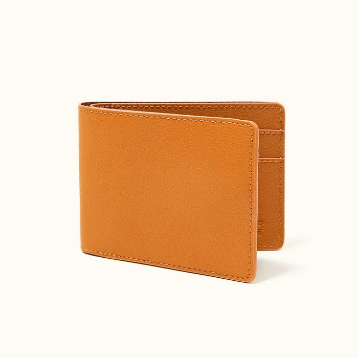 Recycled Leather Utility Bifold - Saddle Tan