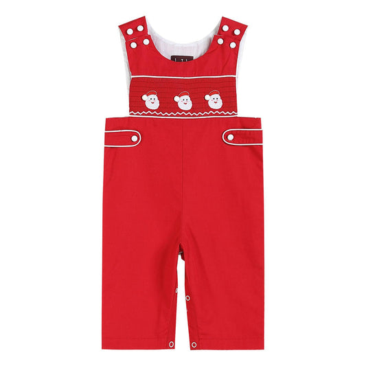 Lil Cactus - Red and White Santa Smocked Overalls - Premium Baby & Toddler Outfits from Lil Cactus - Just $29.95! Shop now at Pat's Monograms