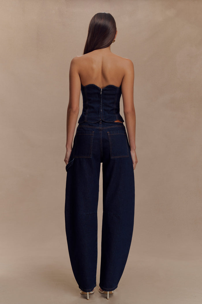 Renata Barrel Denim Jeans - Indigo Blue