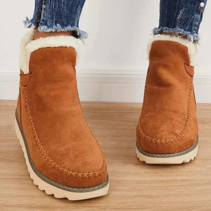 Retro Thick-Soled Snow Boots for Women – Cozy & Stylish