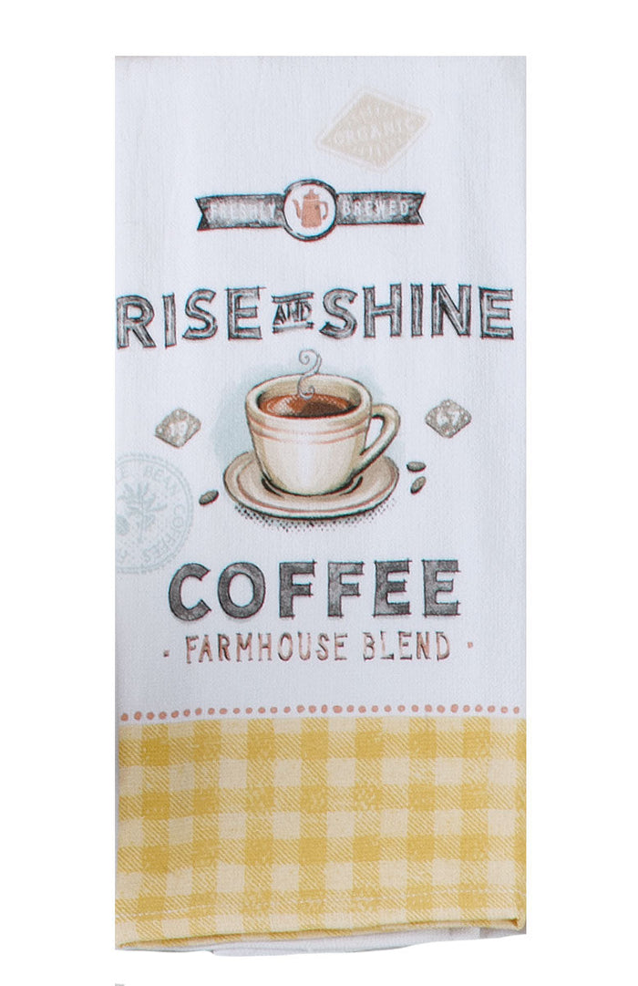 Rise and Shine Coffee Towel - Premium Dish Towel from Kay Dee Designs - Just $8.95! Shop now at Pat's Monograms