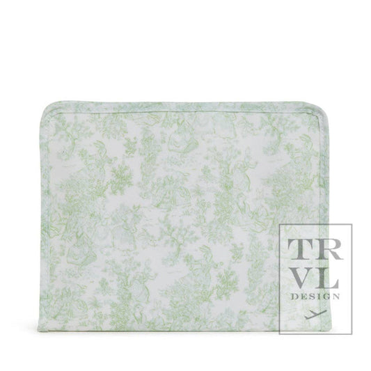 Roadie Large - Bunny Toile Green Zip Pouch - Premium travel bag from TRVL Design - Just $32! Shop now at Pat's Monograms