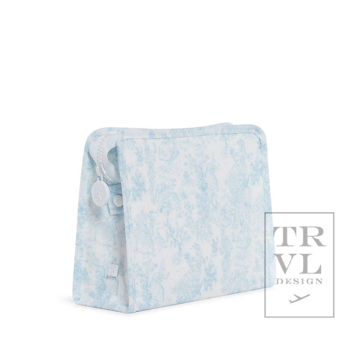 Roadie Medium - Bunny Toile Blue Zip Pouch - Premium Travel Accessories from TRVL Design - Just $29.95! Shop now at Pat's Monograms
