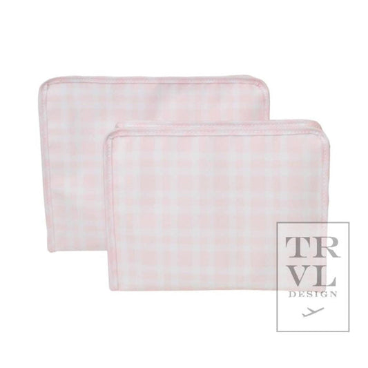 Roadie Medium - Pimlico Plaid Pink Zip Pouch - Premium Travel Accessories from TRVL Design - Just $29.95! Shop now at Pat's Monograms