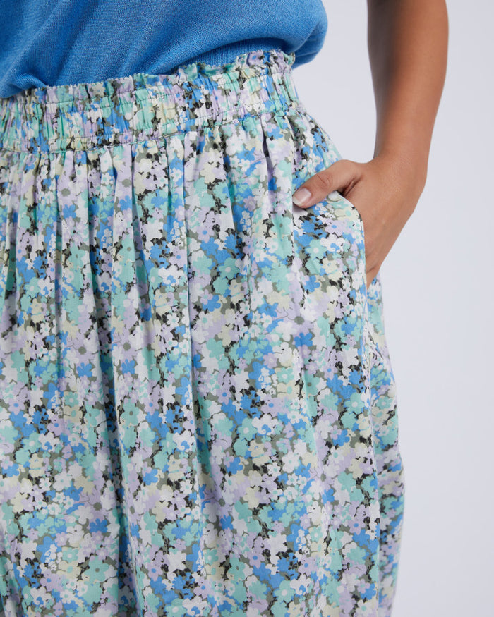 Foxwood Blue Floral Women's Maxi Skirt | Gretel Lane