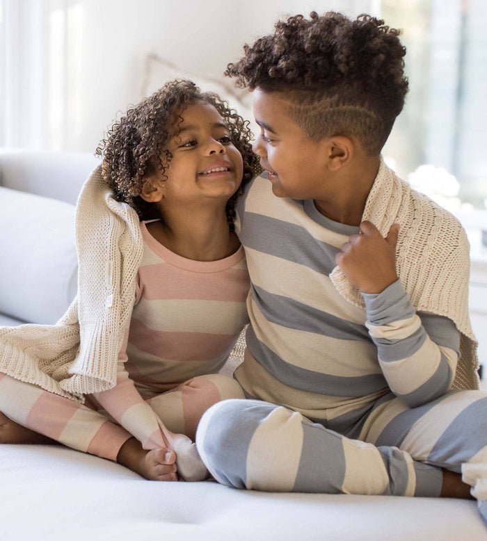 Rugby Stripe Organic Cotton Sleep & Play - Pink Sand - Premium Baby Sleepwear from Burt's Bees Baby - Just $14.95! Shop now at Pat's Monograms
