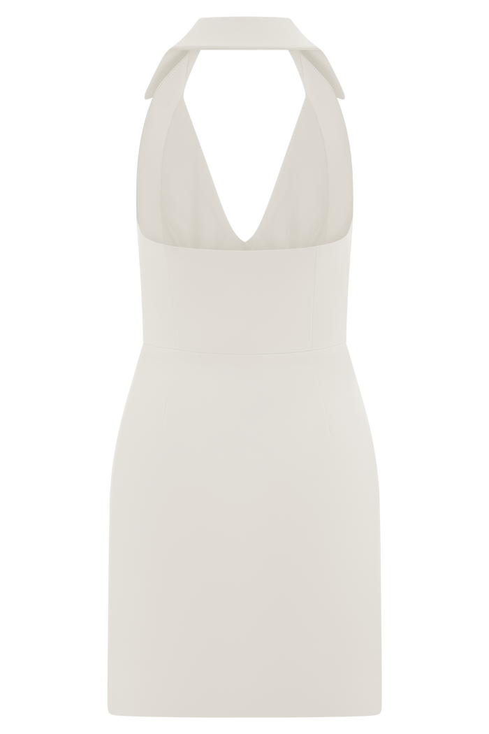 Ruth Cotton Halter Mini Dress - Ivory