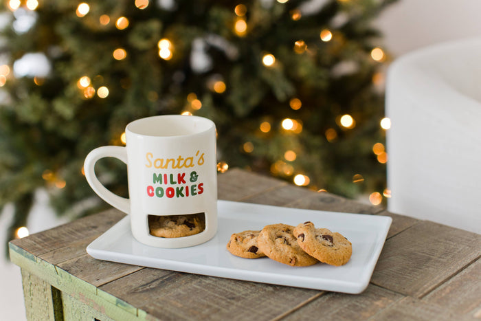 Santa’s Milk & Cookies Christmas Ceramic Mug, White - Premium drinkware from Pearhead - Just $11.95! Shop now at Pat's Monograms