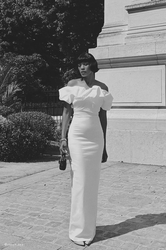 Sariya Sculptural Maxi Dress - White