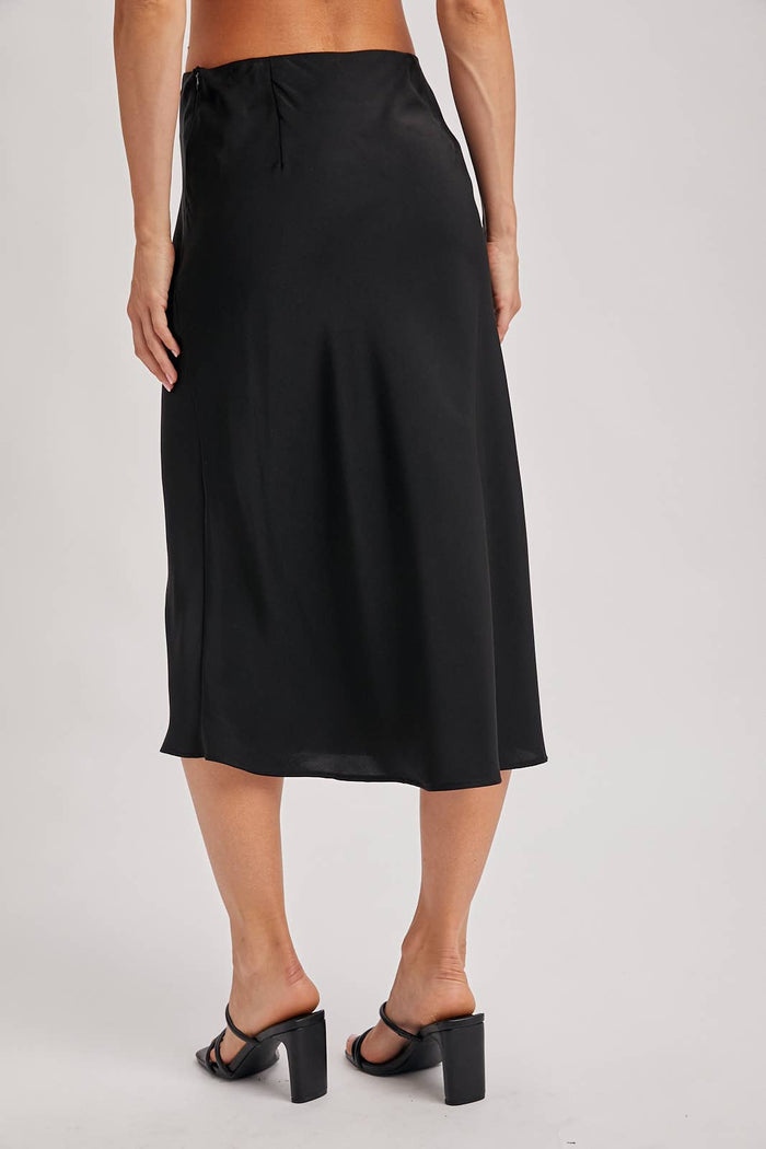 SATIN MIDI SKIRT