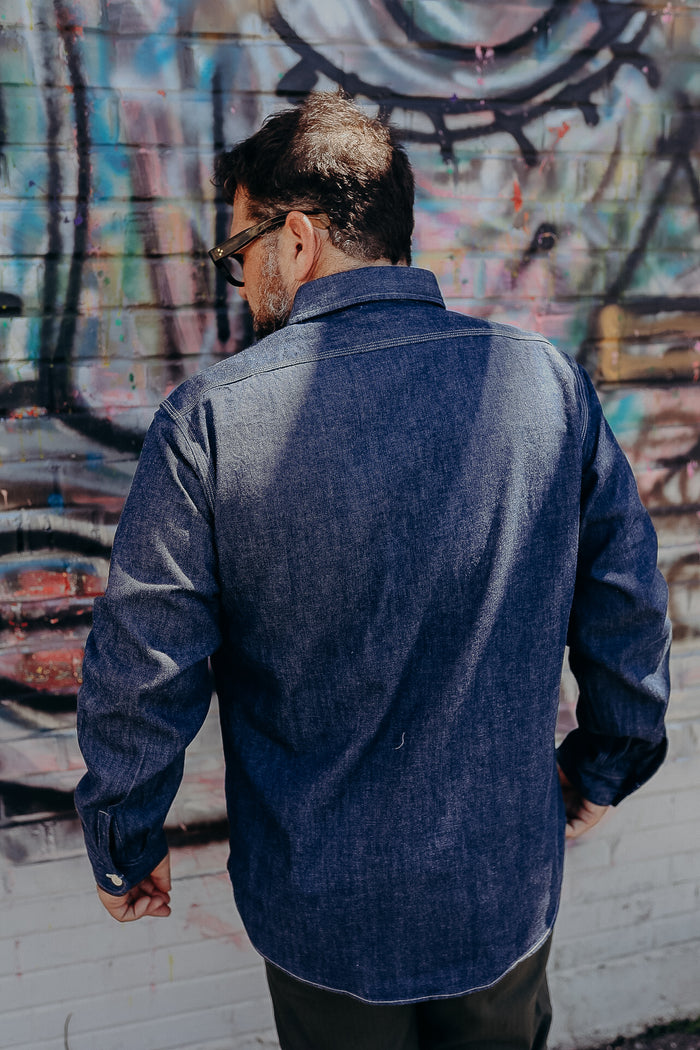 SC27852 Sugar Cane Long Sleeve Work Shirt- Blue Denim