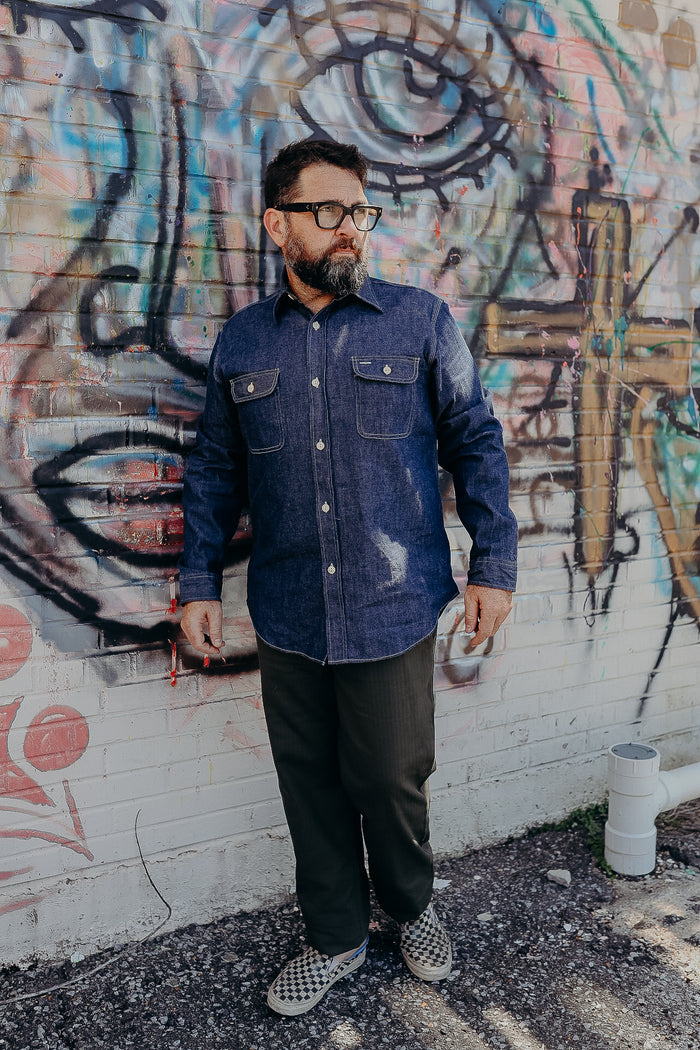 SC27852 Sugar Cane Long Sleeve Work Shirt- Blue Denim
