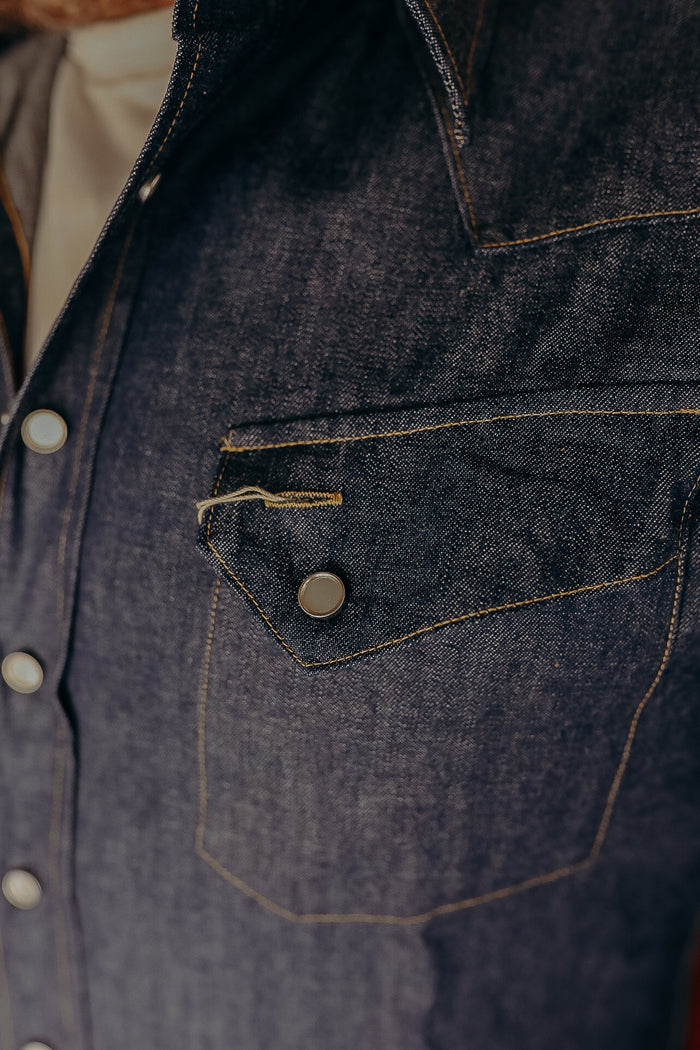 SC28190 Sugar Cane Long Sleeve Denim Western Shirt- Indigo