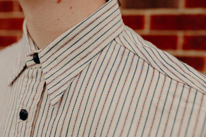 SC29146 Sugar Cane Long Sleeve Work Shirt- Dobby Stripe White