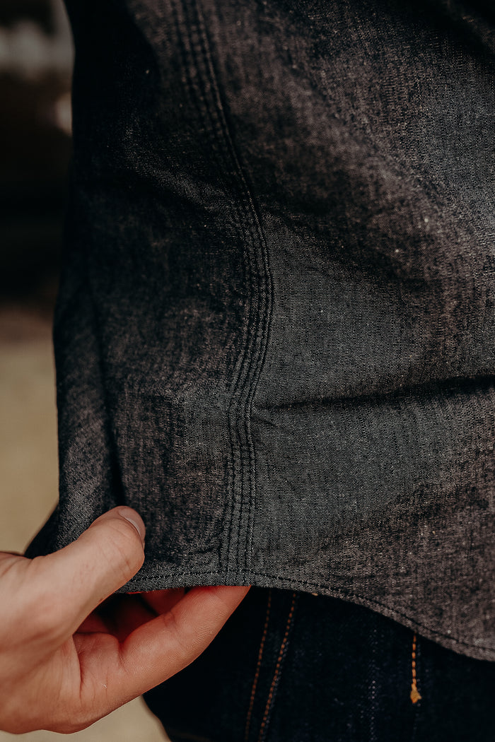 SC29159 Sugar Cane Long Sleeve Work Shirt- Black Chambray