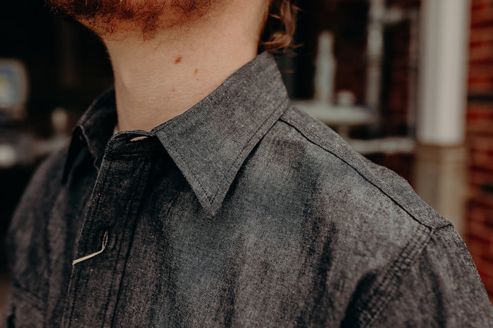 SC29159 Sugar Cane Long Sleeve Work Shirt- Black Chambray