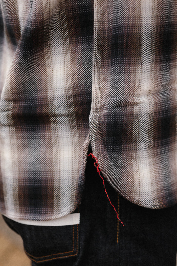 SC29561 Twill Plaid Work Shirt - Brown