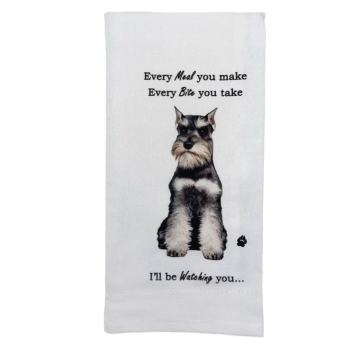 Schnauzer Kitchen Towel - Cropped Ears - Premium Kitchen Towels from E&S Pets - Just $10.95! Shop now at Pat's Monograms
