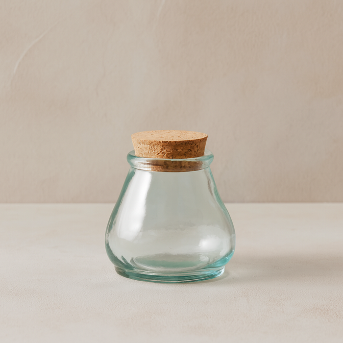 Sculpted Glass Storage Jar