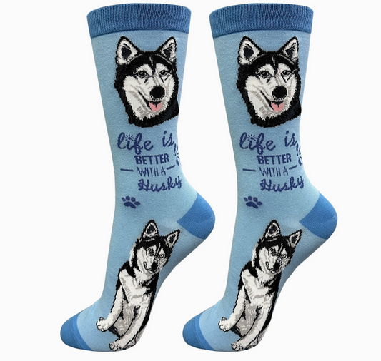 Siberian Husky Life is Better Socks - Premium Socks from Sock Daddy - Just $10.95! Shop now at Pat's Monograms