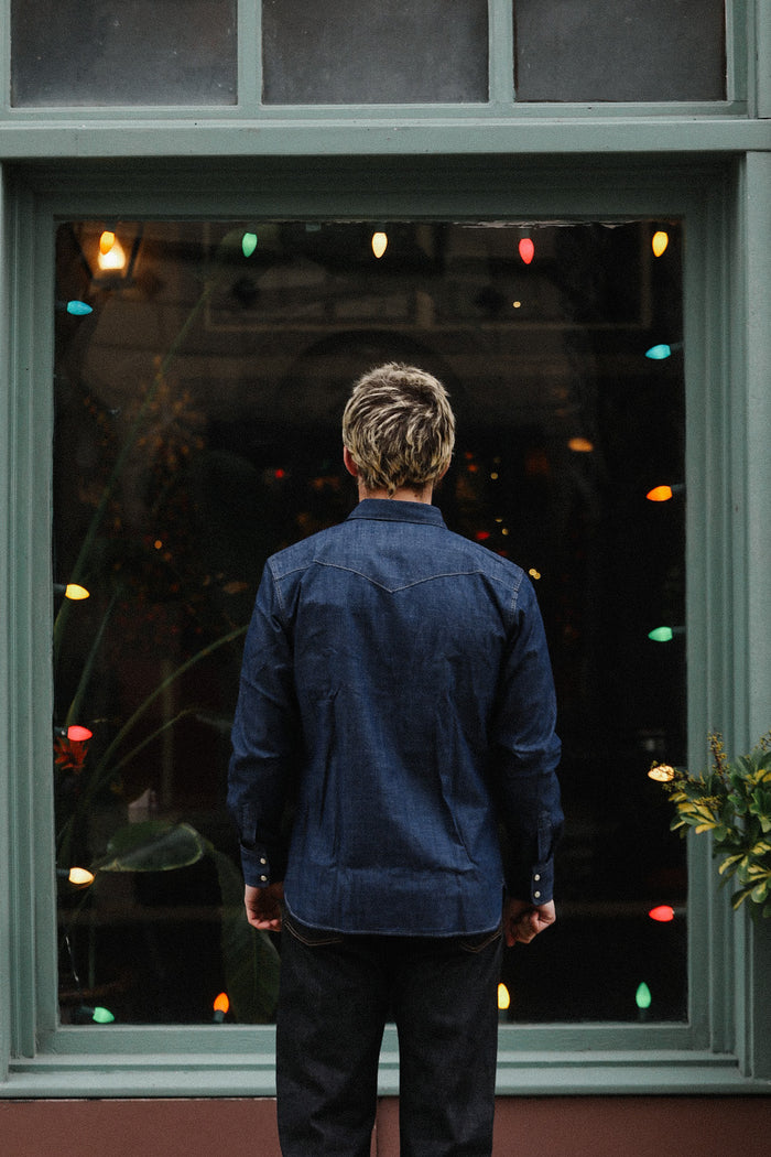 Sideras Shirt- Indigo Chambray