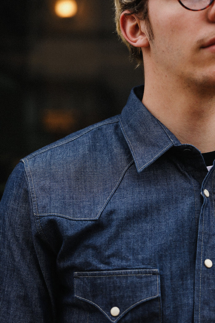 Sideras Shirt- Indigo Chambray