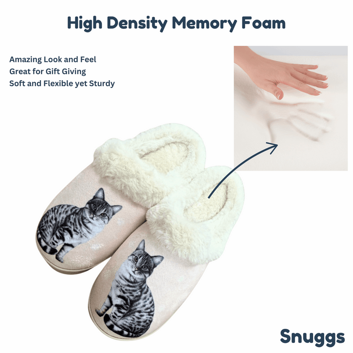 Silver Tabby Cat Snuggs Slipper - Comfy - Pet lovers - Premium houseshoes from E&S Pets - Just $24.95! Shop now at Pat's Monograms