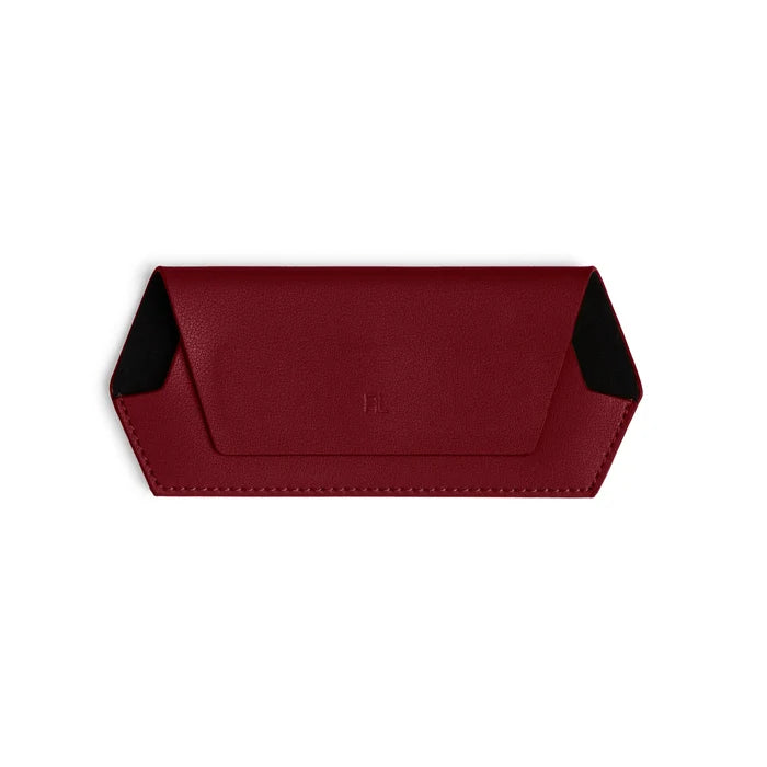 Fox and Leo Slimline Glasses Case in Burgundy Leather | Gretel Lane
