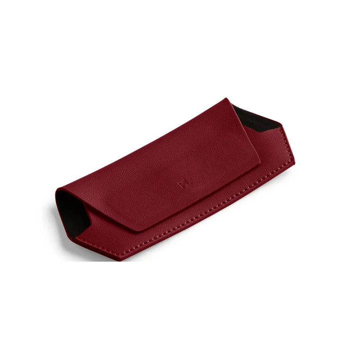 Fox and Leo Slimline Glasses Case in Burgundy Leather | Gretel Lane