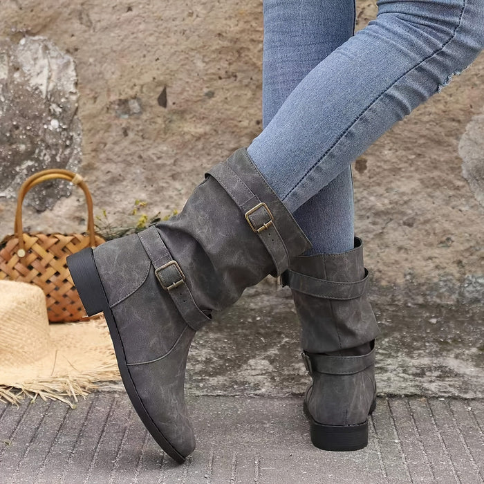 Slouchy Western Ankle Boots for Women – Effortlessly Stylish & Comfortable
