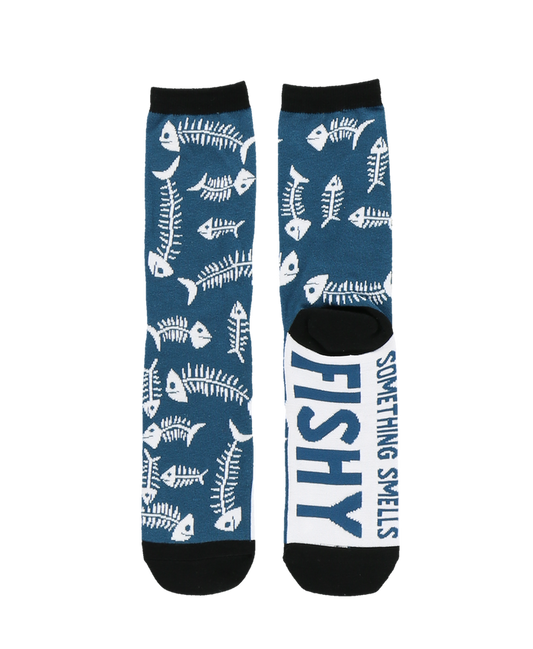 Something's Fishy Crew Sock - Premium Socks from Lazy One - Just $9.95! Shop now at Pat's Monograms